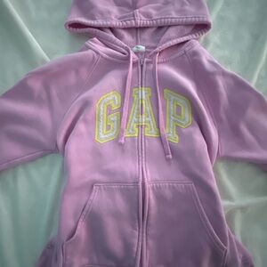 GAP Pink Hoodie with Yellow Lettering